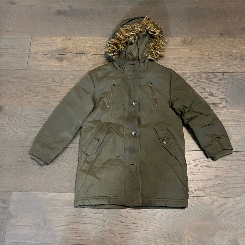 Gap khaki parka coat sz 8 VGUC